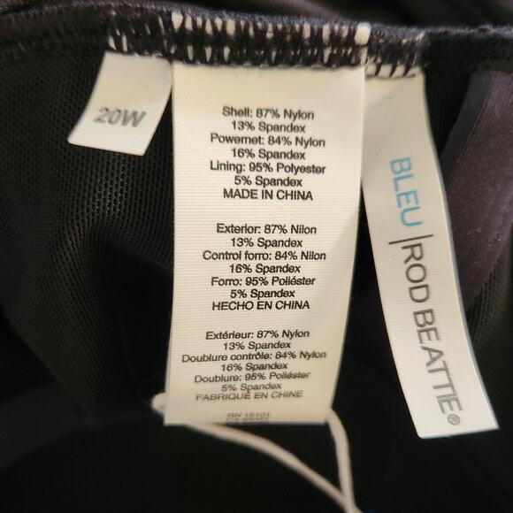 NWT Bleu Rod Beattie Black One Piece Womens Swimsuit Resort Vacation 20W - Picture 6 of 7